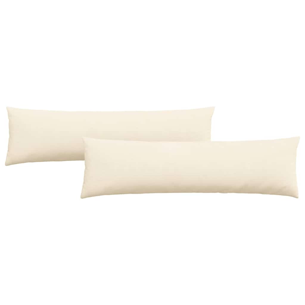 Sofa Pillows 2 pcs Cream 145 x 40 cm Corduroy Fabric
